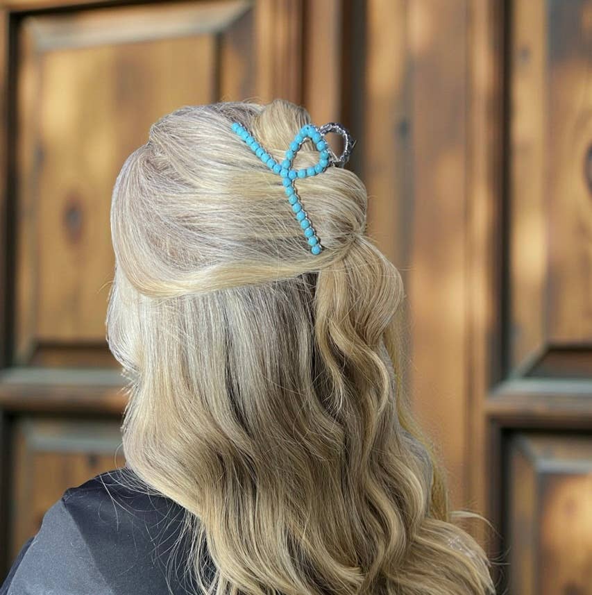 Faux Turquoise Claw Clip -