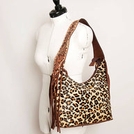 American Darling Hobo Bag Hair-On Hide with Tooled Leather Strap