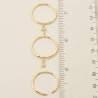 Gold Dipped 3Pc Cross Charm Rings Set