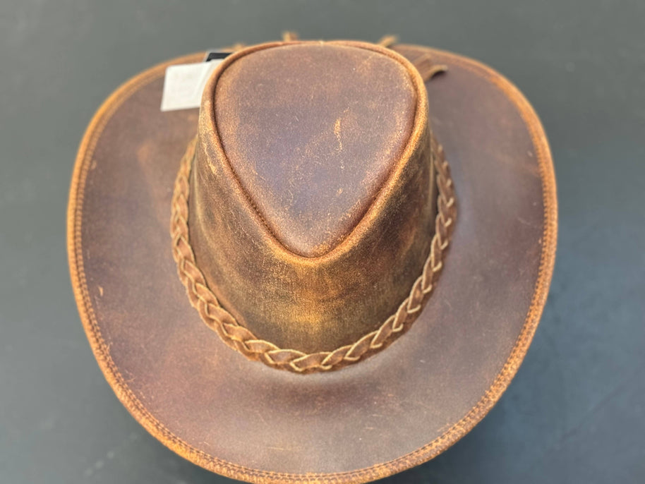 Gunner Leather Western Outback Hat