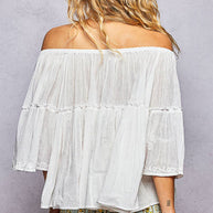 Off Shoulder Bell Sleeve Blouse