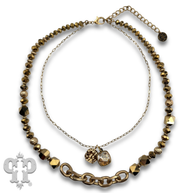 Swarovski® crystals double strand bead choker