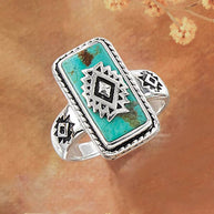 Sterling & Turquoise Southwest Overlay Ring