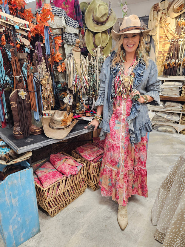 Vintage Distressed Bandana Dress/Duster