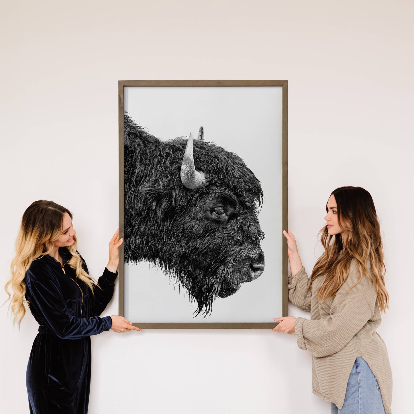 Bison Portrait - Framed Animal Photograph - Ranch House Art