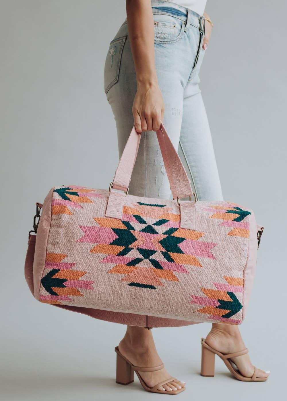 Pink Aztec Duffel Bag