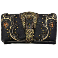 Bronze Buckle Western Women's Wallet Clutch