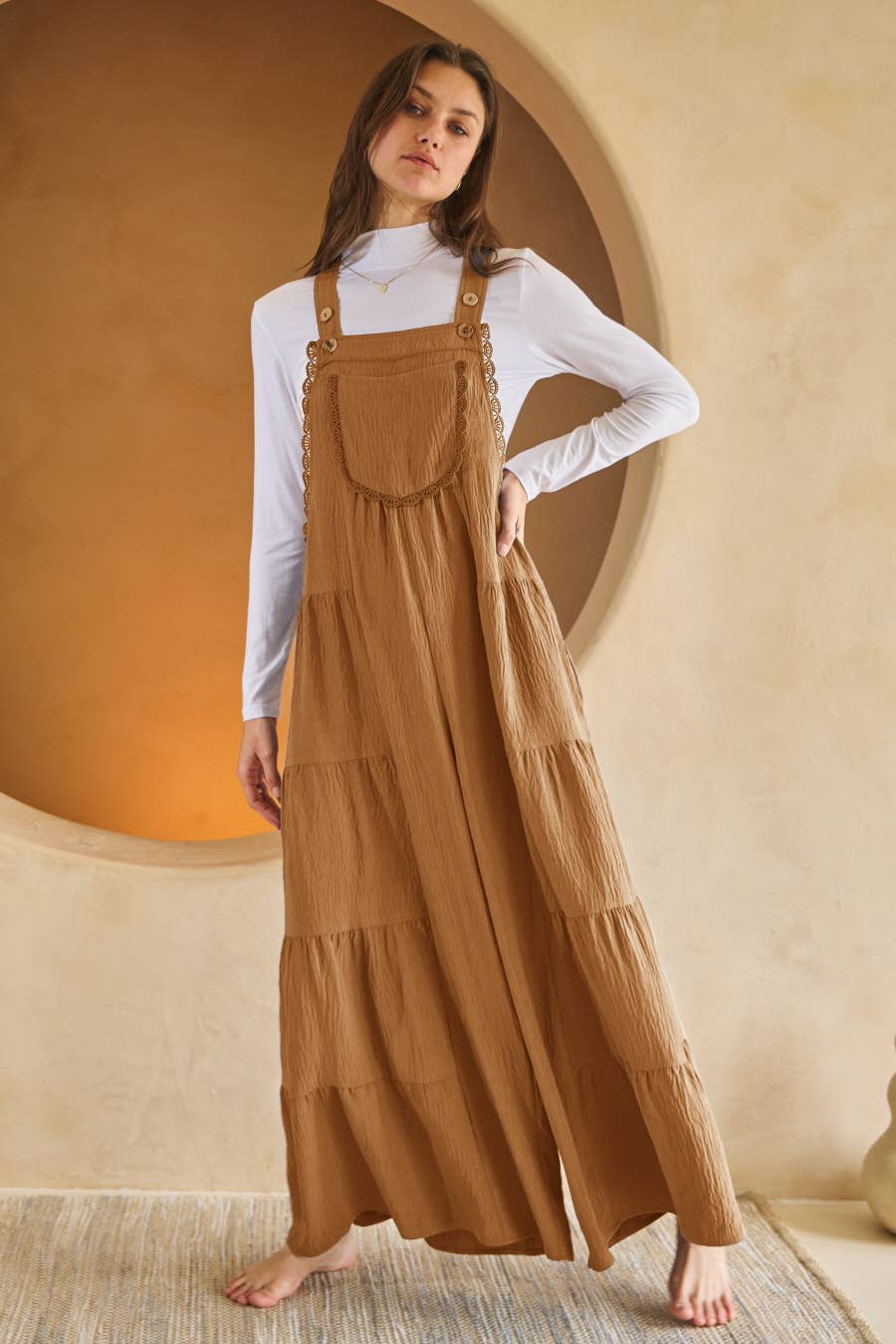Tired Wide Leg Overall