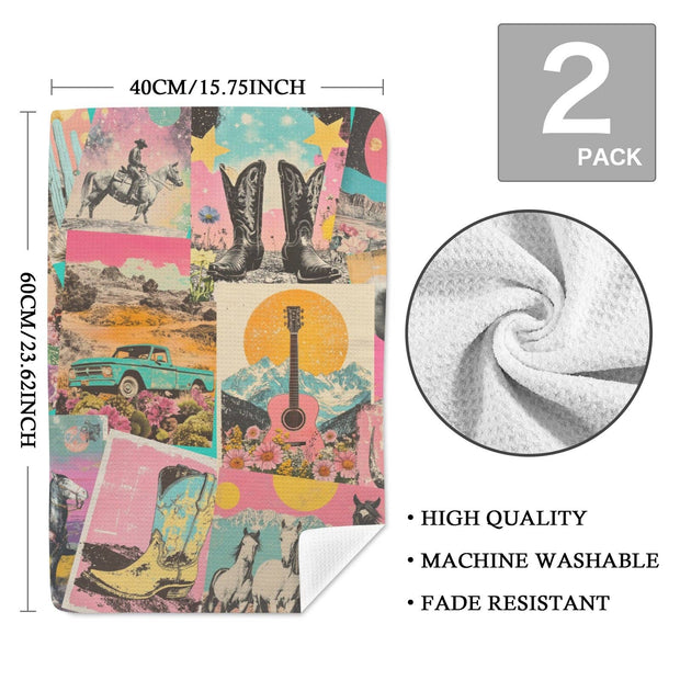 Retro Pop Western Dish Towels