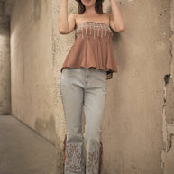 Fringe Embroidered Bootcut Jeans