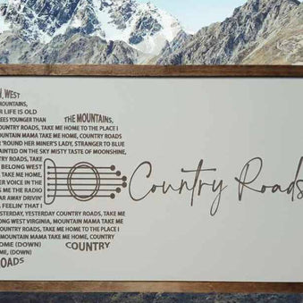 Handmade Country Roads Sign