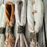 Terracotta Hues Bandanas & Leather Slides