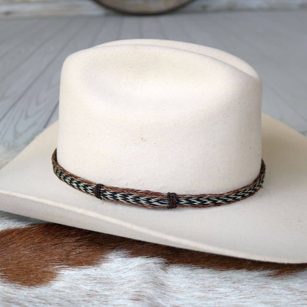 5-Strand Braided Horsehair Hat Band, Buckskin