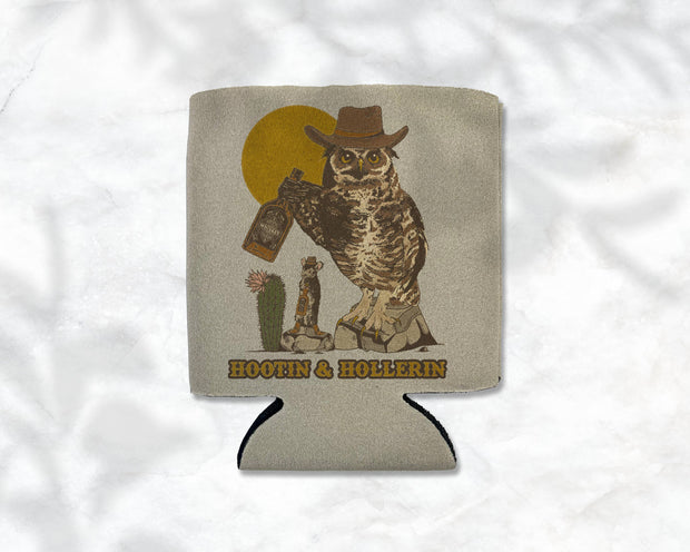 Hootin & Hollerin Owl Cowboy Koozie