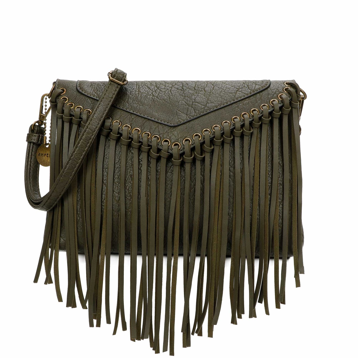 Dallas Classic Vegan Leather Western Fringe Crossbody Bag