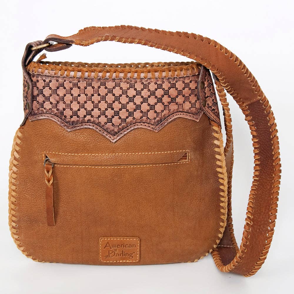 Boho Longhorn Leather Crossbody