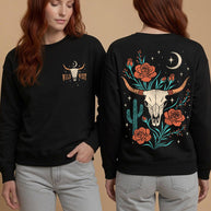 Wild West Cow Skull Sweatshirts