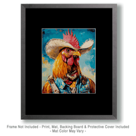 Cowboy Chicken Art Print