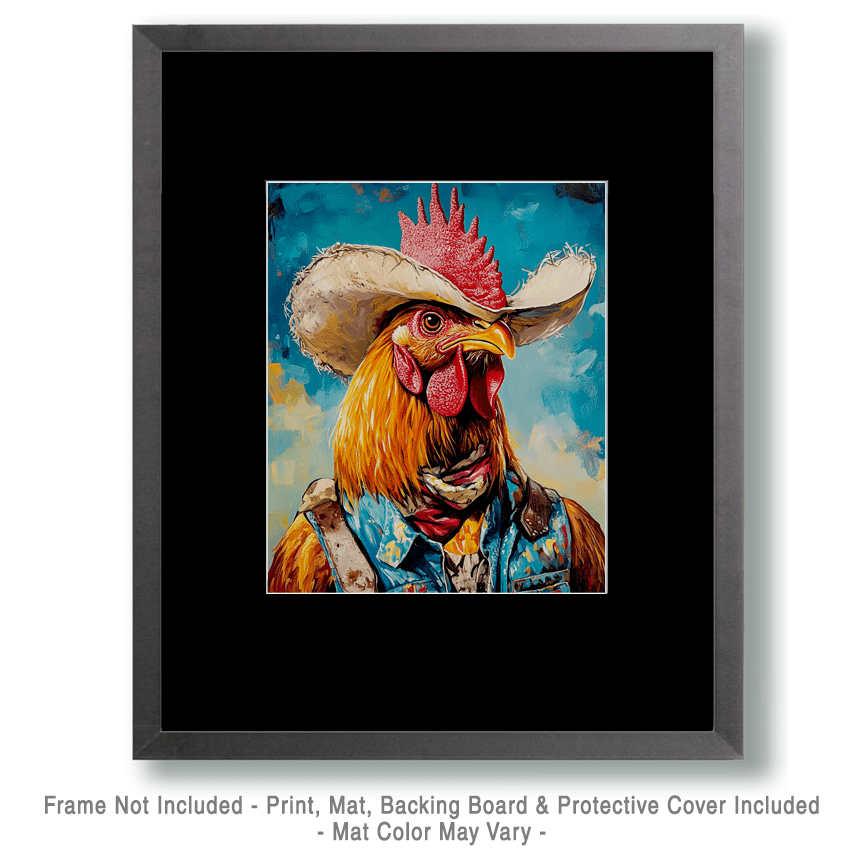 Cowboy Chicken Art Print