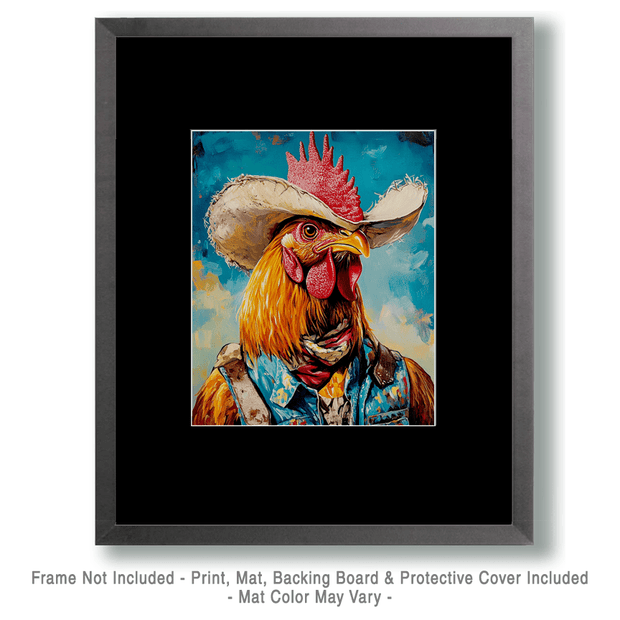 Cowboy Chicken Art Print