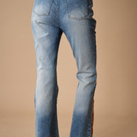Western Suede Detail Bootcut Jeans
