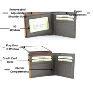Mixed Media Two Tone Bifold Rodeo Wallet w/ Medallion