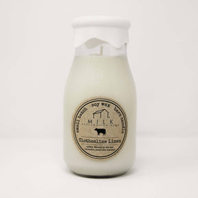Milk Bottle Candle, Clothesline Linen