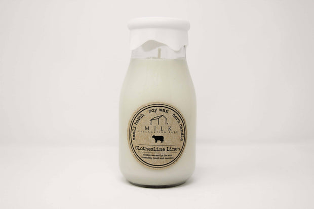 Milk Bottle Candle, Clothesline Linen