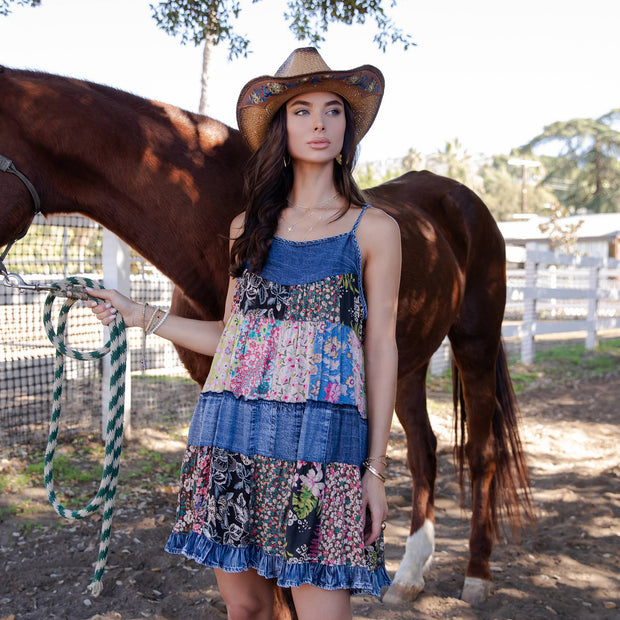 Babydoll Dress Denim Yoke
