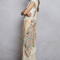 Floral Patchwork Woven Overalls