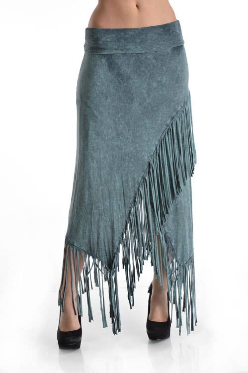 Stretch Fringe Skirt