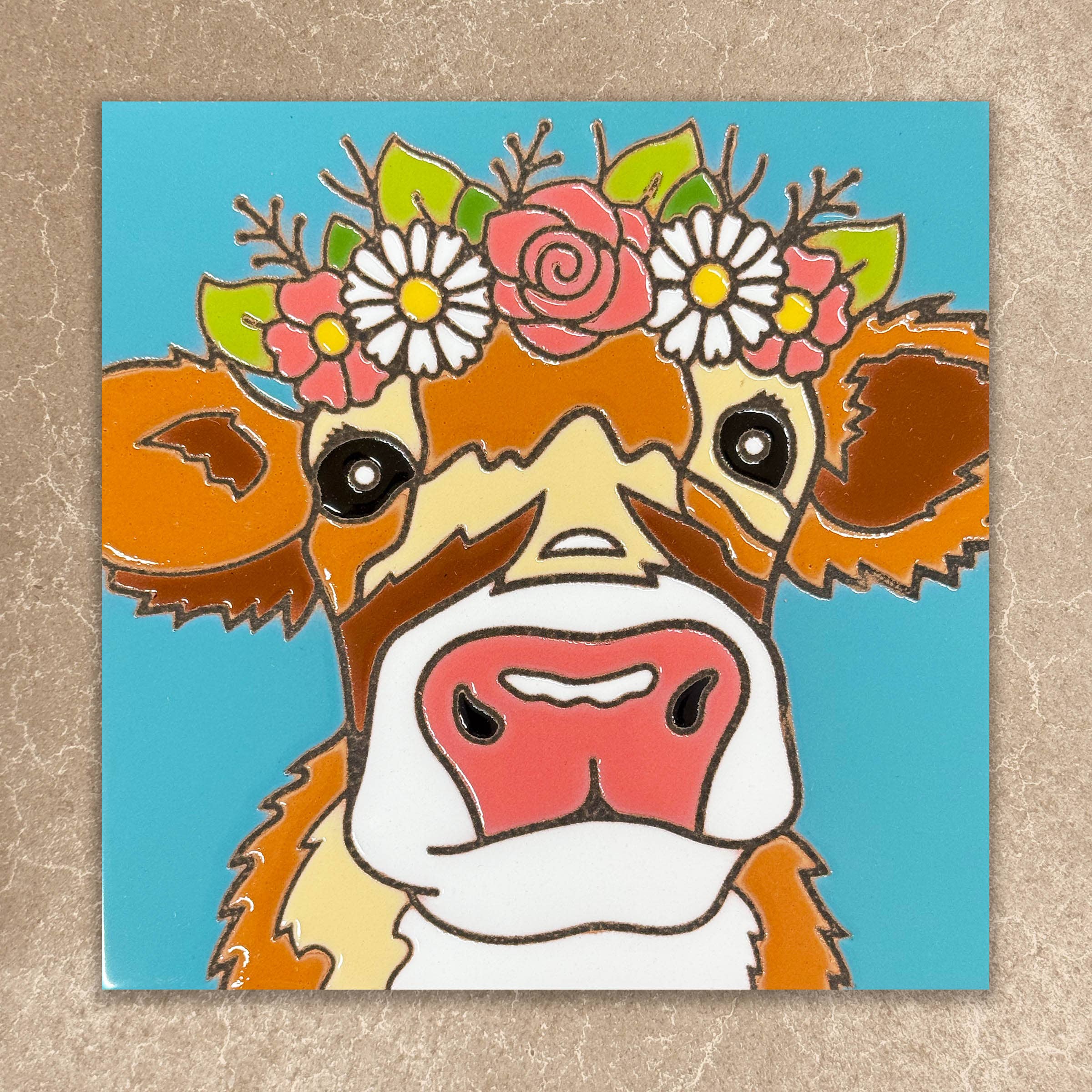 Farmhouse Cow Tile (8734)