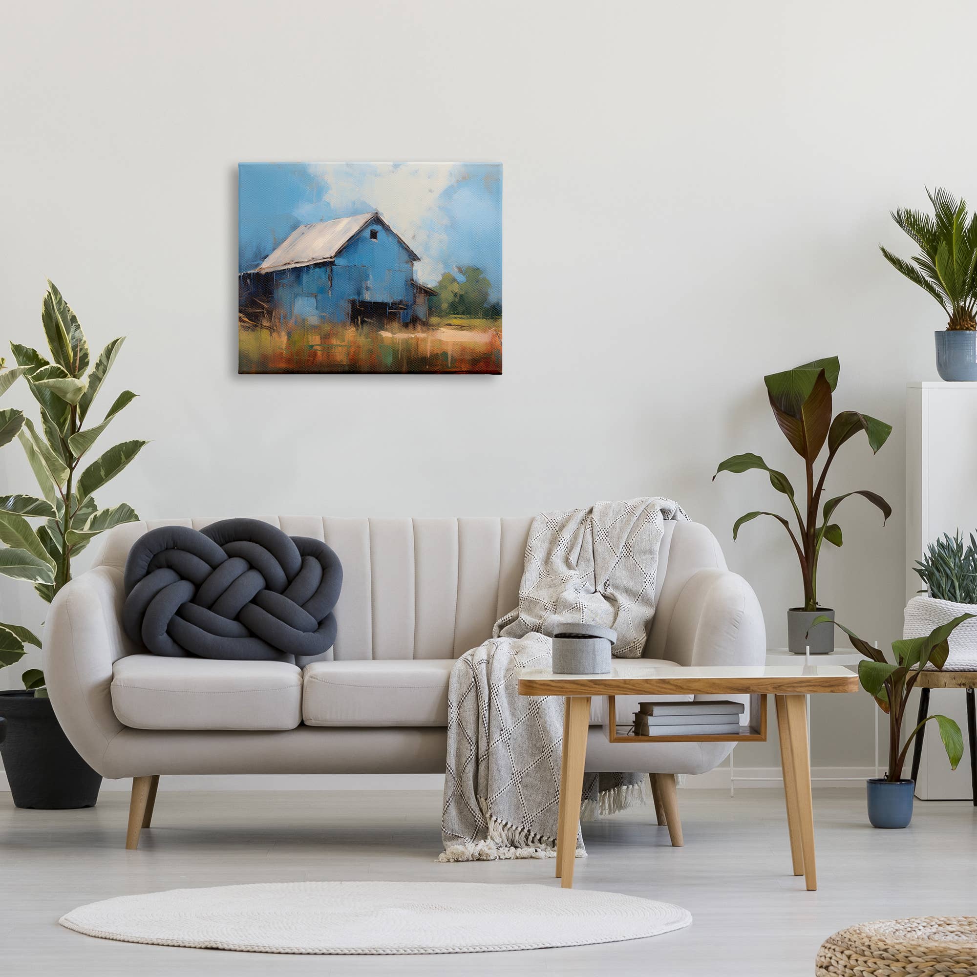 Modern Barn Painting Canvas Art