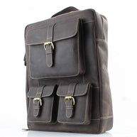 Hunter Leather Backpack with Front Pockets