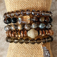 Zambia Bracelet Set Dark Natural