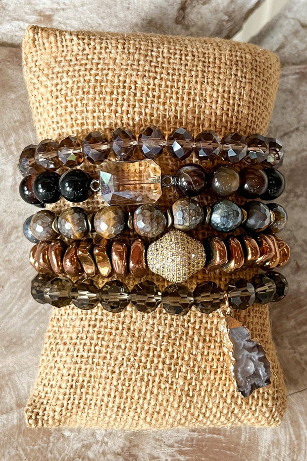 Zambia Bracelet Set Dark Natural
