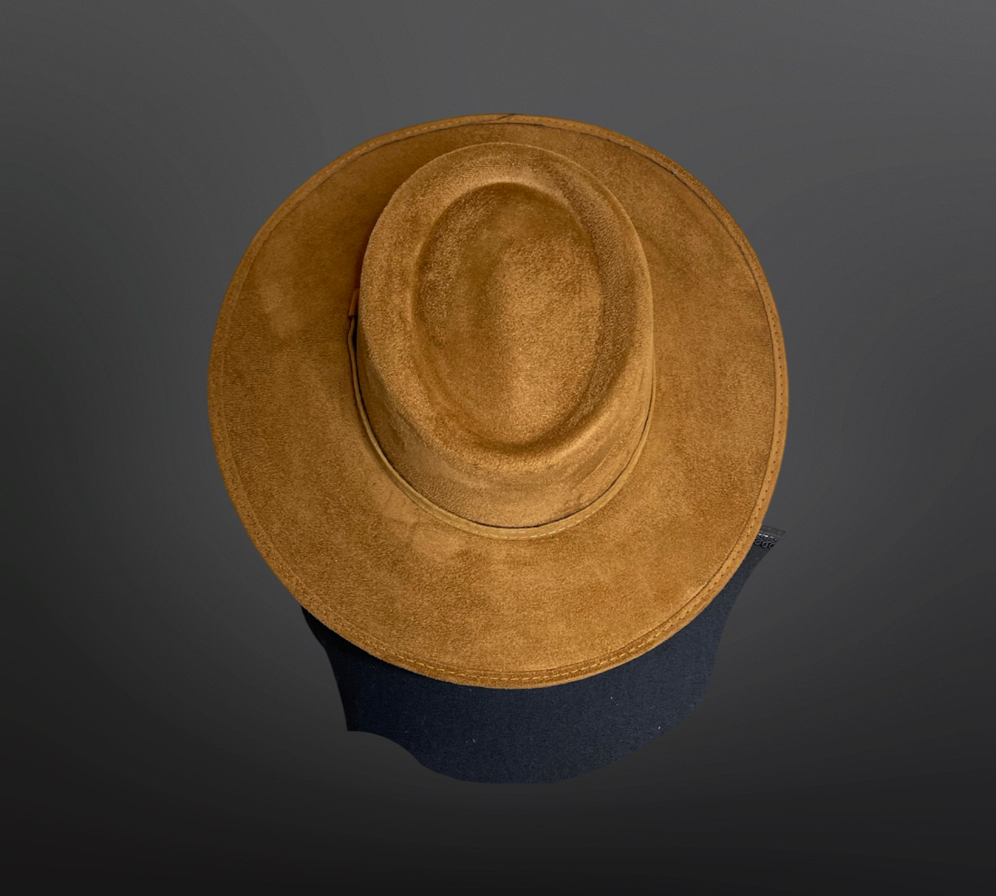 Crown Vegan Suede Flat Brim Boater Hat