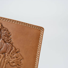American Bison Bifold Wallet with 3D Horse Embossing