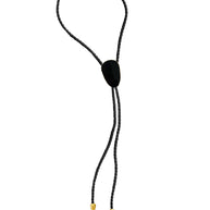 Gemstone Bolo Tie - Onyx (Gold)