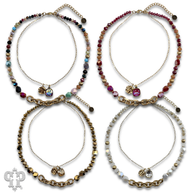 Swarovski® crystals double strand bead choker