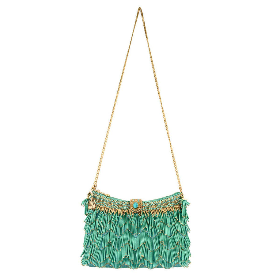 Turquoise Fringe Beaded Crossbody