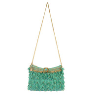 Turquoise Fringe Beaded Crossbody