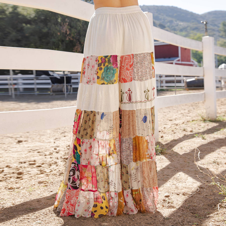Boho Patchwork Palazzo Pants
