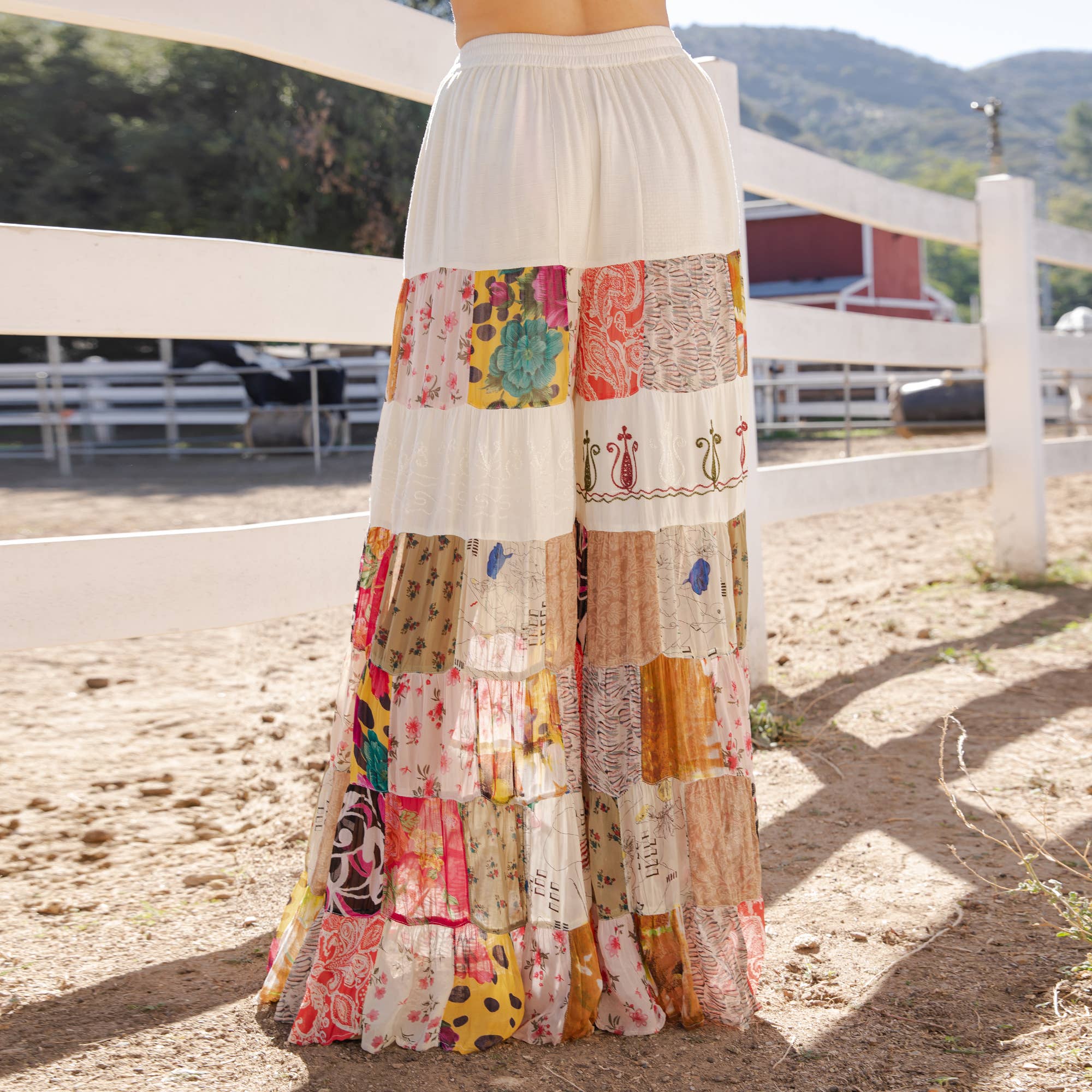 Boho Patchwork Palazzo Pants