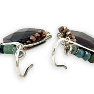 Handmade Tree Bark Smokey Quartz Mini Earring