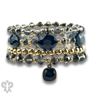 Swarovski® drop four-strand faceted bead bracelet