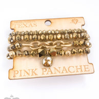 European crystal & chain bracelet stack