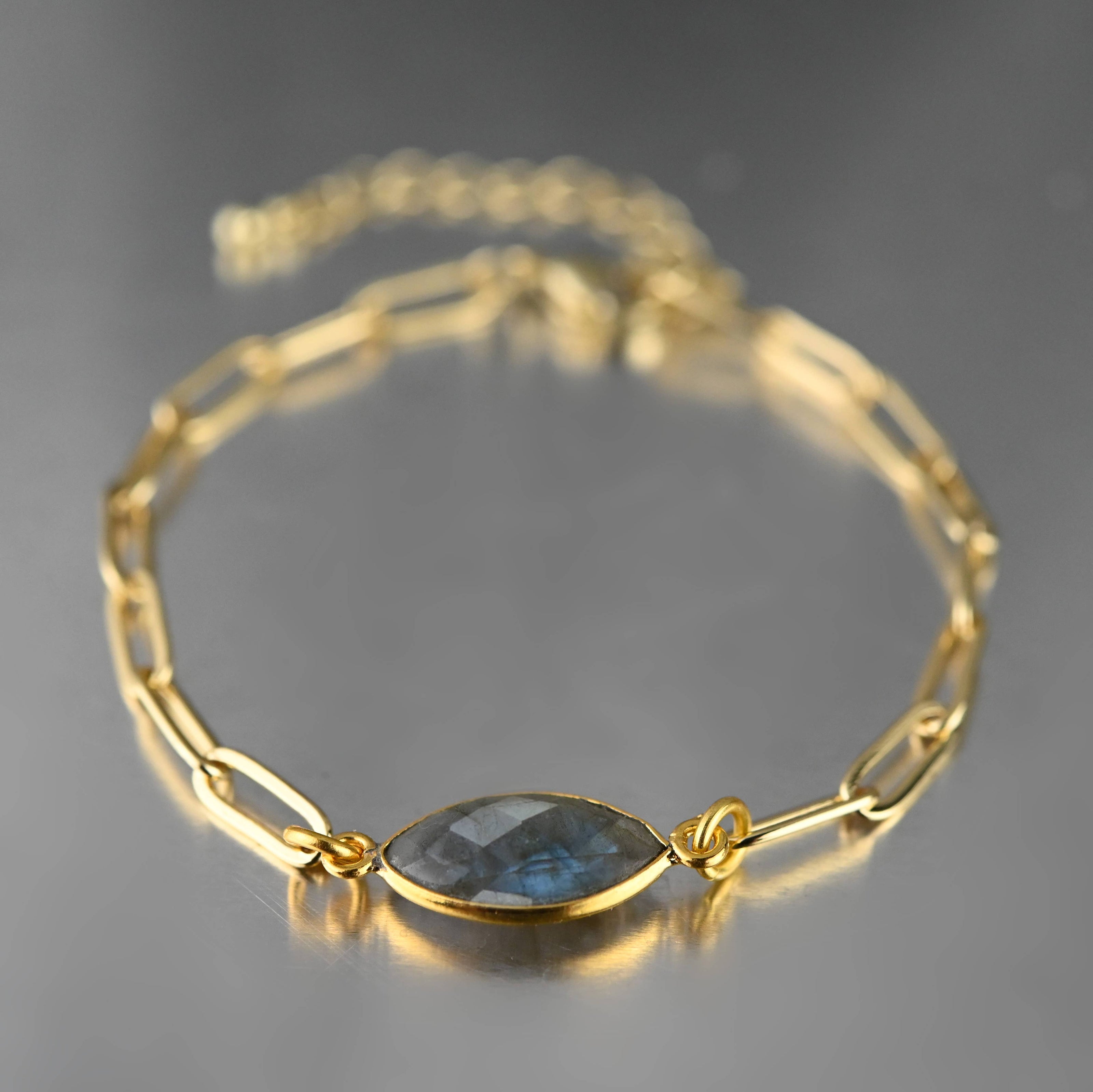 Paperclip Chain Bracelet with Laboradorite