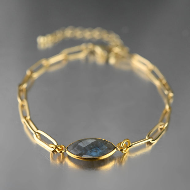 Paperclip Chain Bracelet with Laboradorite