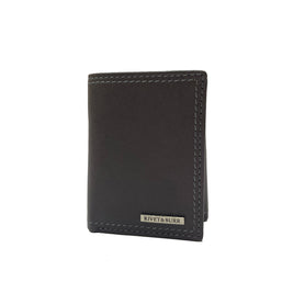 Double Stitch Leather Trifold Wallet